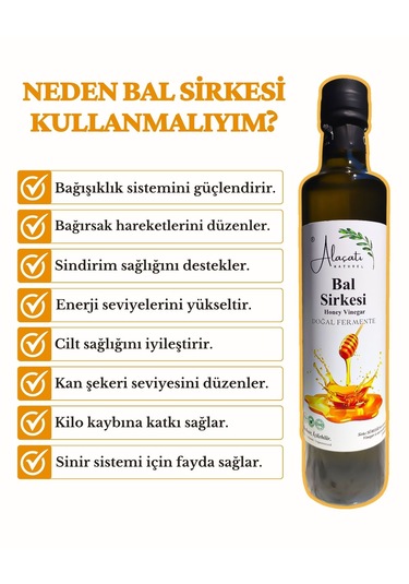 Bal Sirkesi Doğal Fermantasyon 500 Ml X2 Adet