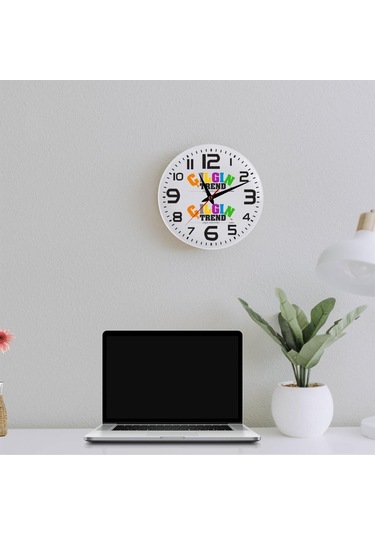 Firmaya Özel Logolu Cam Duvar Saati Ahşap