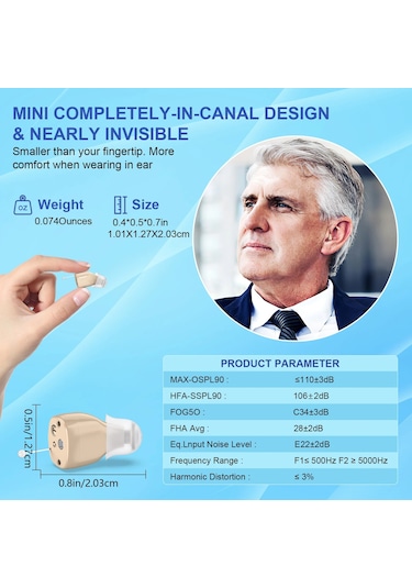 Mini Kulak İçi İşitme Amplifikatörleri Görünmez İşitme Cihazları Şarj Amerika Birleşik Devletleri