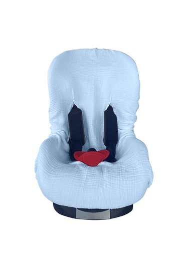4katlı Müslin Bebek Oto Koltuk Kılıfı Lastikli %100pamuk Mavi
