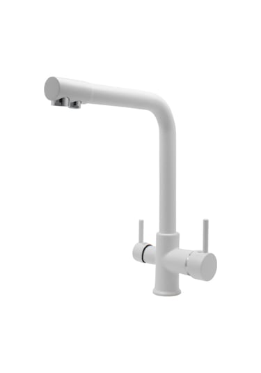 Kustar Beyaz 3 Yollu Arıtmalı Mutfak Eviye Bataryası