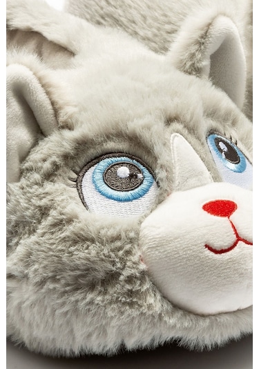 Twigy Kontes Kadın Hayvanlı Panduf Gri 36/41 CC0582