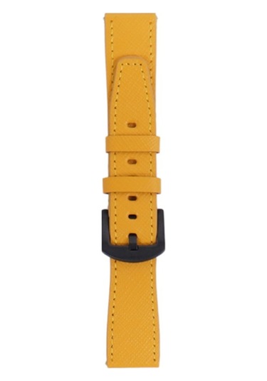 Fro Lw38-43 20 Mm Hakiki Deri Safiano Sarı Kordon Siyah Toka