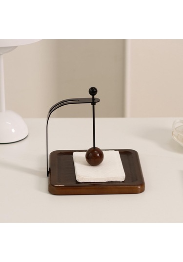 Homyl Peçete Tutucu Raf Masa Standı Yemek Masası Tezgahı Mutfak Kahverengi