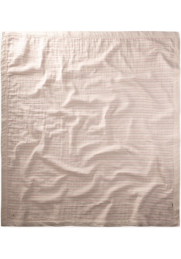 Kalın Biyeli Çift Kat Ham Battaniye 85x90 Cm Kiremit Çizgili Kiremit