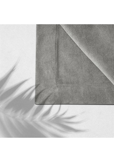 Kadife Dokulu Masa Örtüsü Açık Gri-655