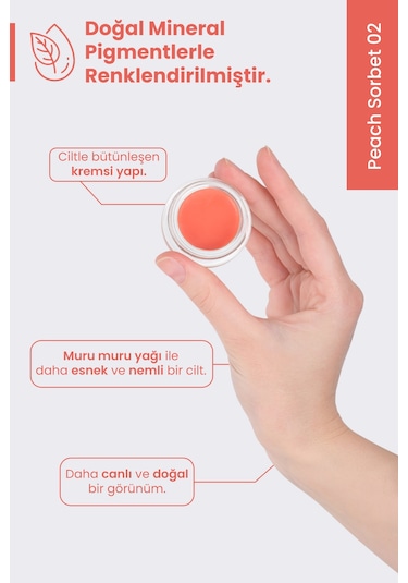 Bade Natural Krem Allık 02 Peach Sorbet