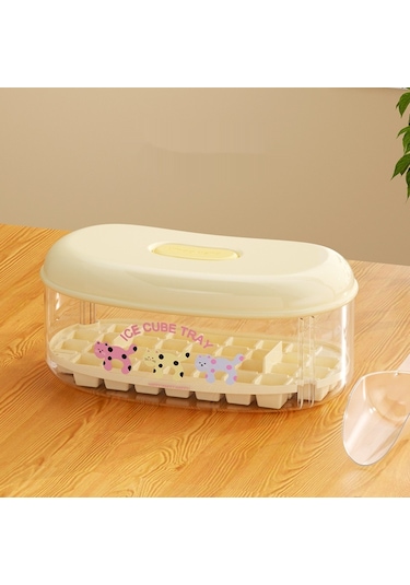 Jian Fan Tek Tıkla Buzızgara Kalıbıev Buzdolabıdepama Buzuz Kutusu-sarıı Sarı