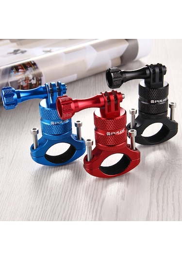 Skycity Kırmızı Aluminyum 360 Derece Döner Bisiklet Kamera Tutucu - Gopro Hero 11/10/9, Sjcam, Akaso Brave7/6/4, Ek7000 Uyumlu, Vida Ve Somun Seti