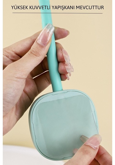 Saç Kurutma Makinesi Askısı Spral Ayarlanabilir Yapışkanlı Fön Makinesi Tutucusu Kablo Sarmalı Çok Renkli