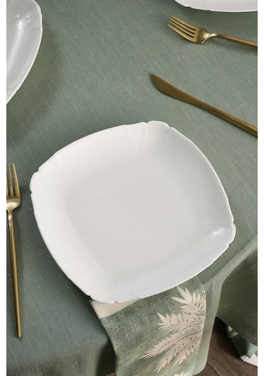 Karaca Tonny 6 Parça Opal Pasta Takımı Beyaz 19 Cm Şeffaf