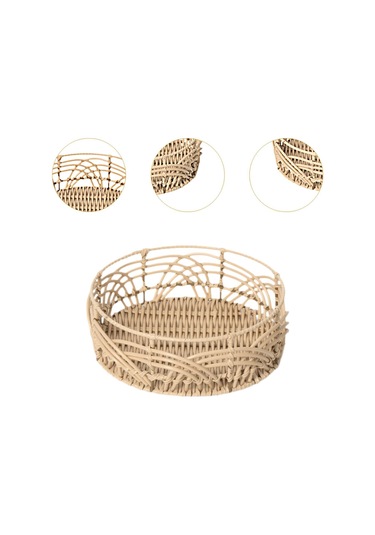 Suntek El Dokuma Rattan Sepet Çeşitli Eşyalar Meyve Ekmek S Kahverengi