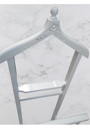 Dilsiz Uşak Çift Tepeli Havlulu Model Parlak Beyaz Lake Askılık A Beyaz