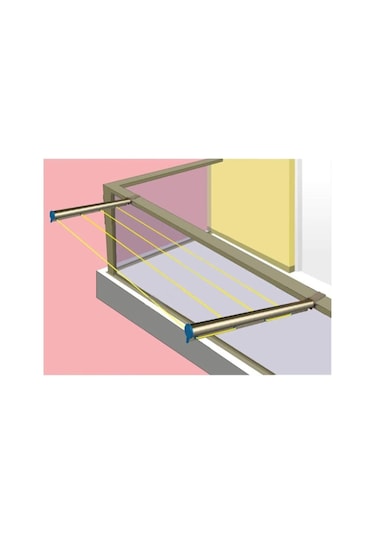 Asvera Balkon Çamaşır Kurutmalık Askılığı Kare Küpeşte Balkon Askısı 80x30 Mm Bronz