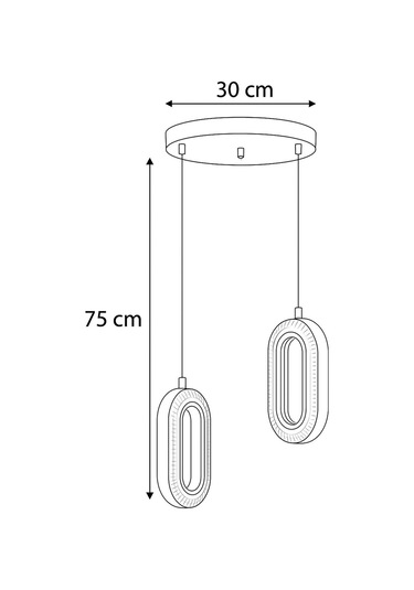 Alfa Led 2'li Gold 3 Renk Modu Ledli Kristal Taşlı Modern Led Avize Gold
