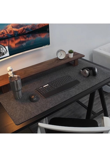 Mouse Ped Çalışma Masası Düzenleyici Koyu Gri Keçe Mat 90x48 Cm A9