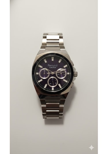 Ferrucci Erkek Kol Saati Gümüş Renk, Siyah Kadran - Fcf03617m.04, 2 Yıl Garantili Gümüş