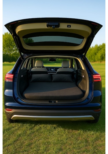 Togg T10x Uyumlu Kamp Yatağı - Şişirme Gerektirmez - Çantalı + 2 Yastık Siyah