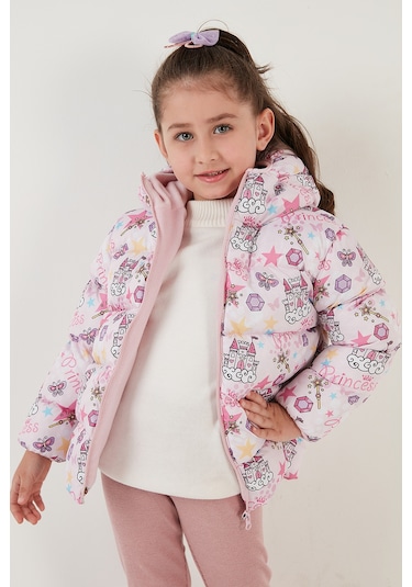 Lela Ekstra Dolgulu Içi Yumuşak Polarlı Kapüşonlu Şişme Kız Çocuk Mont 5763001 Açık Pembe