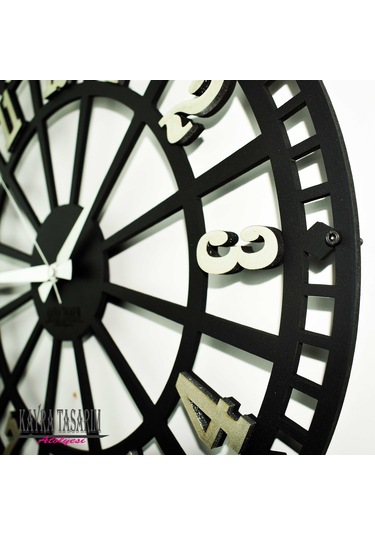 RUSTİK LATİN BÜYÜK BOY DUVAR SAATİ SILVER 70CM Diğer