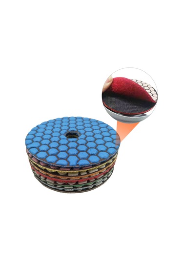 7 Adet 4 Inç Set Islak Kuru Elmas Parlatma Pedleri E10335