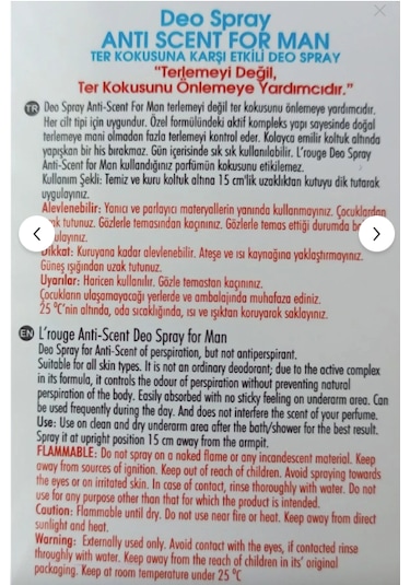 L Rouge Deo Spray For Woman / For Man 2'li Set Ter Kokusu Giderici