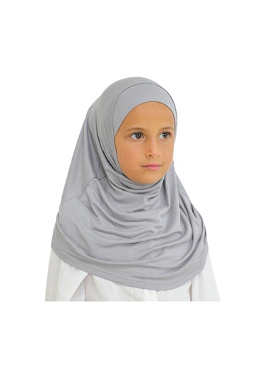 Çocuk Hazır Giyim Başörtüsü Şal Turban Viskon - Gri Gri