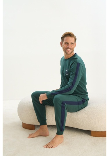 Erkek Uzun Kol Yeşil Eşofman Takım C7t1n5o9 001