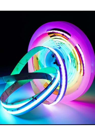 12v Cob Şerit Led Rgb - Kumandalı - Metrede 360 Led - 5 Metre 5 METRE