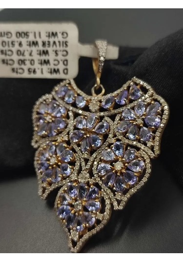 Tanzanit Taşı Elmas Kolye Ucu 212