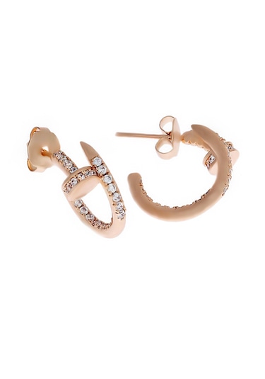 Kadın Çivi Model Rose Renk Çelik Küpe