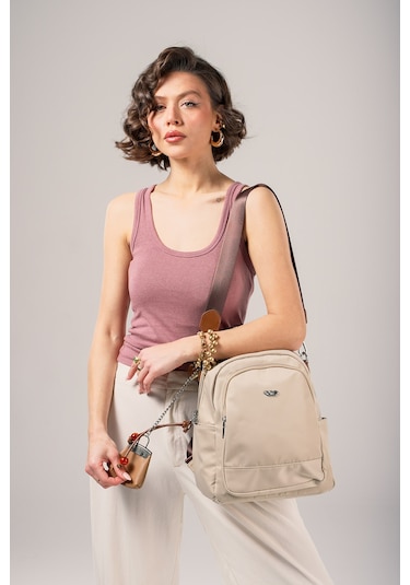 Ççs Kadın Sırt Çantası Ccs18023 Bej Bej