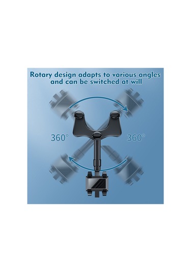 Samdoo Araç Aynası Telefon Tutucu - 360 Dönebilir, Tek Elle Kullanım, 4-6.7 İnç Uyumlu Siyah