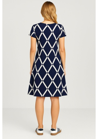 2 Adet Dökümlü Rahat Kalıp Günlük Penye Kumaş Elbise Koyu Haki