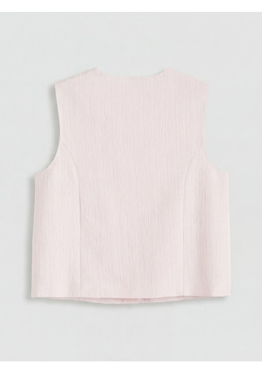 Lc Waikiki Pembe Bisiklet Yaka Kadın Klasik Yelek