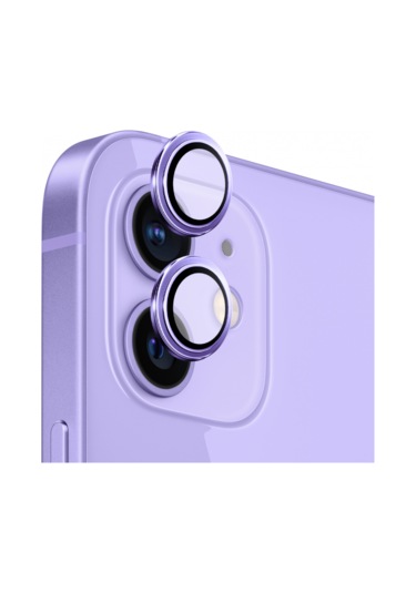 Safeus Safir Temperli Kamera Lens Koruyucu Apple Uyumlu iPhone 12 Ve Mini İle Mor