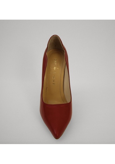 Kırmızı Hakiki Deri Rugan Stiletto Kadın Ayakkabı Kırmızı