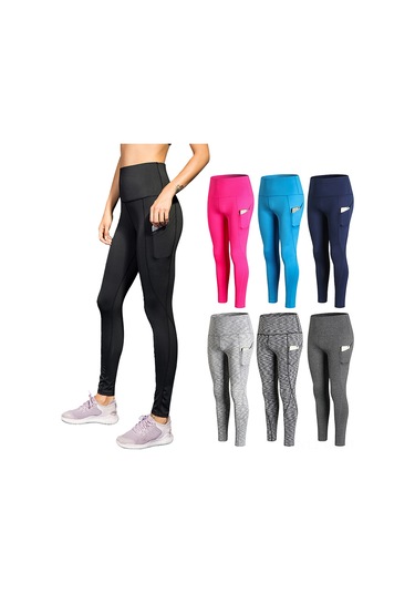 Wezone Yüksek Bel Yoga Taytı: Hızlı Kuruma, Esnek Ve Cep Detaylı Spor Legging Gri Renk Renkli Gri