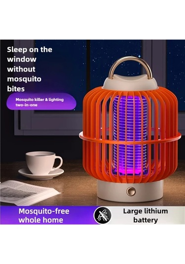 Boatshop1 Şarj Edilebilir 2si 1 Arada Beige Kablosuz Sinek Öldürücü Lamba Yaz İçin Açık Hava Kamp Bahçe Ev
