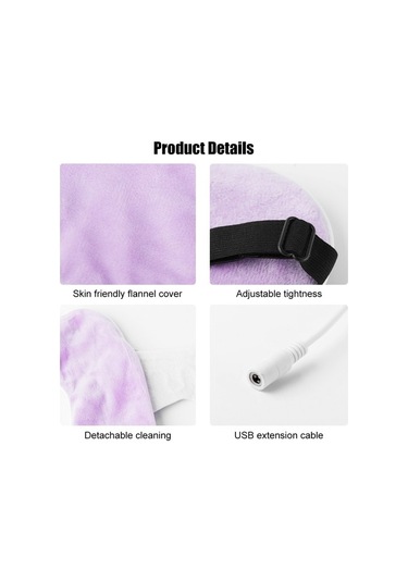 Mor Usb Isıtmalı Buhar Göz Maskesi Wımabo Çok Renkli