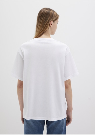 Mavi - Mavi Logo Baskılı Kadın Tişört 1600843-70000 - Beyaz