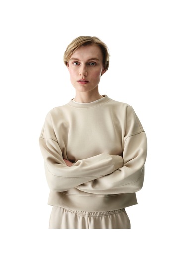 Penti Bej Silky Feel Contrast Sweatshirt