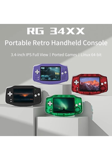 Rg 34xx Taşınabilir Oyun Konsolu 3.4 Ips Ekran Cortex-a53 Linux S
