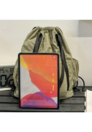 Elmpaly Khaki Renkli Unisex Nylon Sirt Cantasi Ayakkabi Bolmeli Hafif Spor Seyahat Cantasi Haki