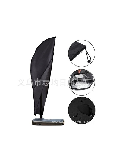 Geeksen Siyah Dış Mekan Şemsiyesi Kılıfı: Toz Ve Su Geçirmez Gümüşlü Kumaş Güneş Engeli Koruyucu Kılıf