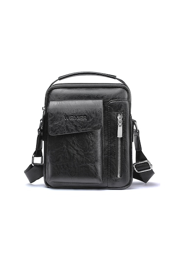 Yuntech01 Erkekler İçin Çok Amaçlı Askılı Çanta - İş Ve Spor İçin Dayanıklı, Kol/omuz Taşıma Seçeneği - Koyu Kahve Büyük Boy Siyah