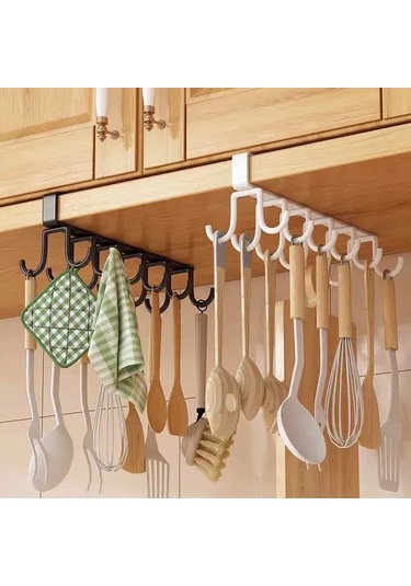 Fosenze Çelik Mutfak Dolap Organizer, Çok Amaçlı Askı Takımı - Delme Yok, Yeniden Kullanılabilir, Bölmeleri Genişletir