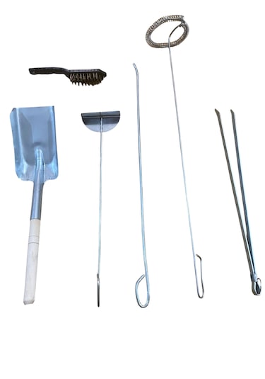 Mobilreyon Şömine Seti,kürek,fırça,gelberi,karıştırıcı,maşa,harbi Soba Temizleme Demiri 6'lı Set