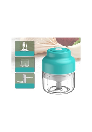 Sones Kablosuz Usb Şarjlı Sarımsak Makinesi Bebek Maması Takviyesi Makinesi, Stil: 100ml Bükülmüş Sarımsak Mavi