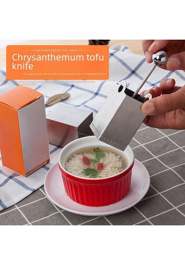 Suntek Krizantem Tofu Dilimleyici Evde Pişirme İçin Sağlam Gümüş